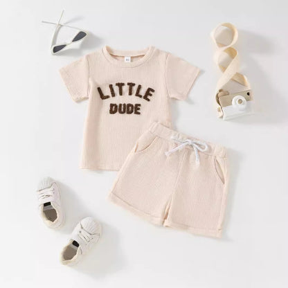 Baby Boy Short Sleeve Shorts Two-piece Set Casual And Comfortable Suit - Enfance-Heureuse