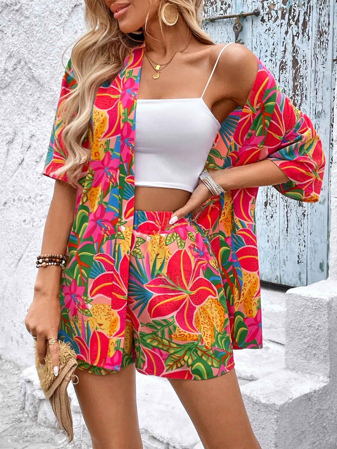 Printed Half Sleeve Top and Shorts Set - Enfance-Heureuse