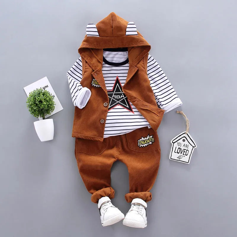 Costume trois pièces pour enfants d'automne