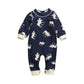Infant Children's Clothing Cotton Long-sleeved Fawn Print Jumpsuit - Enfance-Heureuse