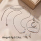 Simple Elegant Zircon Inlaid Jewelry Set Silver Flower Necklace Exquisite Earrings Bracelet Ring Suitable For Women's Daily Holiday Wear