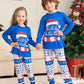 Matching Family Pajamas Sets Christmas PJ's Letter Print Top And Plaid Pants Jammies Sleepwear - Enfance-Heureuse