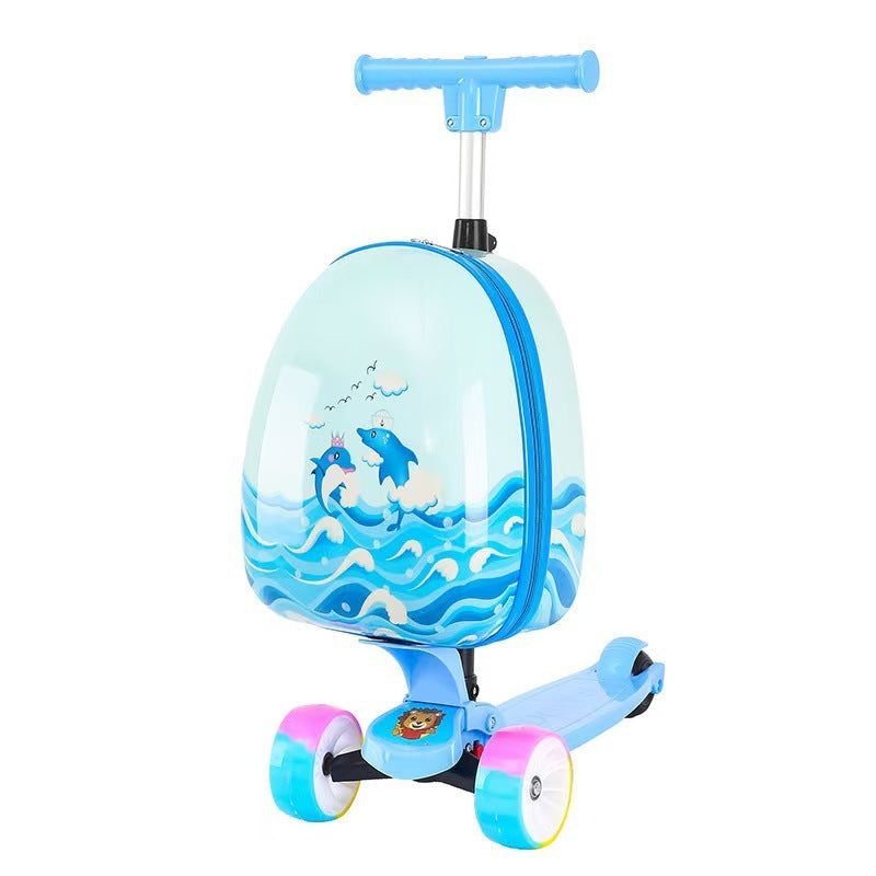 Children's Cute Cartoon Scooter Trolley Case - Enfance-Heureuse