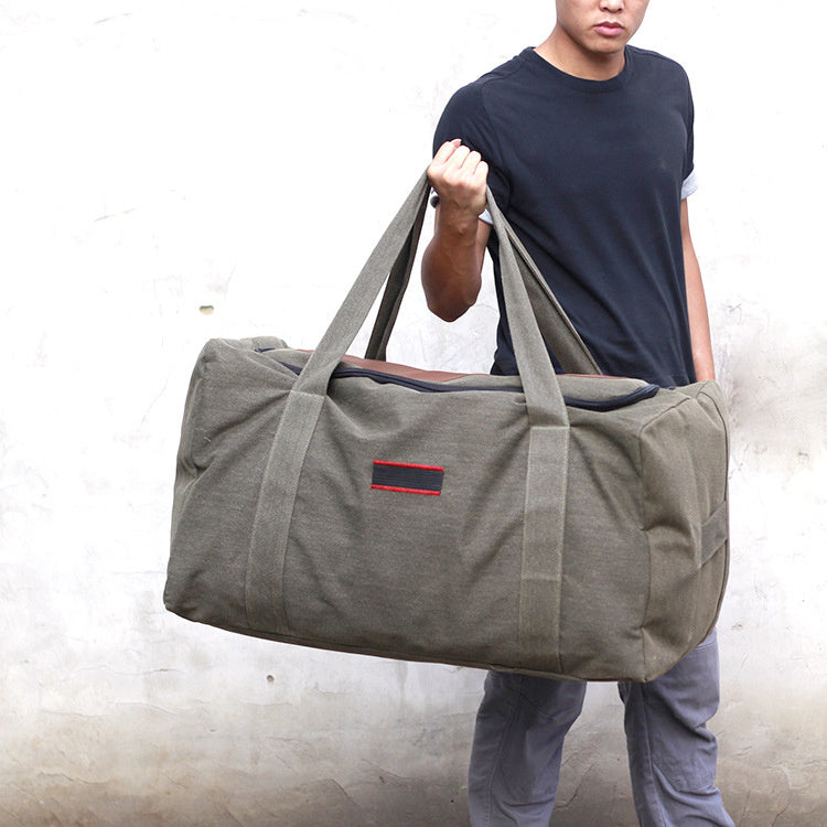 Large Capacity Canvas Hand Luggage Bag Travel Bag Men's Moving Big Bag - Enfance-Heureuse