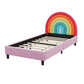 Rainbow Design Upholstered Twin Platform Bed Cute Style Princess Bed For Boys Girls, Teens - Enfance-Heureuse