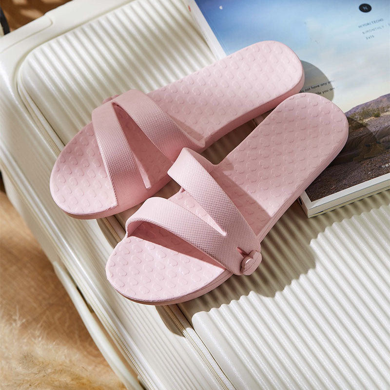 Folding Travel Slippers Hotel House Shoes Removable Non-slip Bathroom Slippers Summer Unisex Slides - Enfance-Heureuse