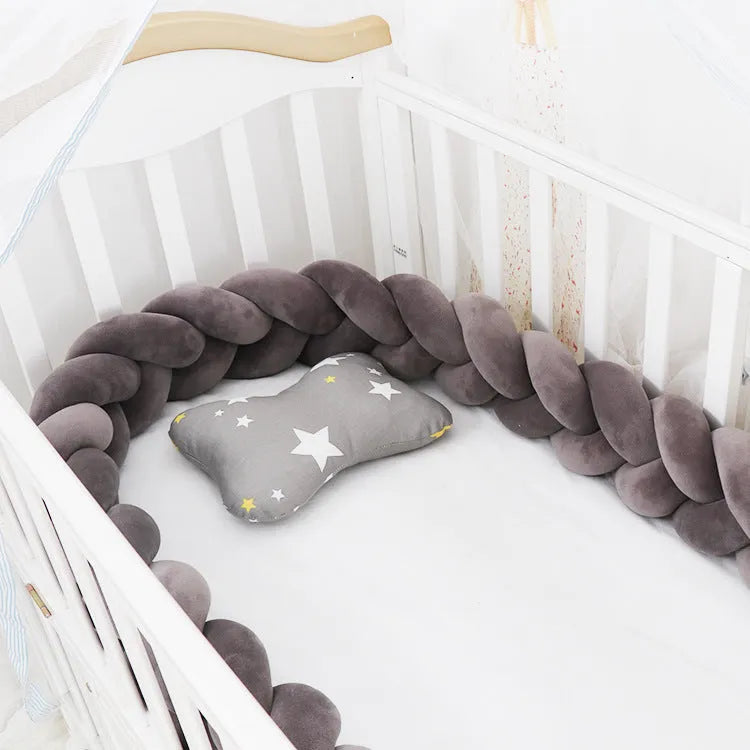 Bébé Pare-chocs lit Tresse Noeud Oreiller Coussin Pare-chocs pour Infantile cuna Bebe allumé lit Protecteur Tour de lit Chambre Décor - Enfance-Heureuse
