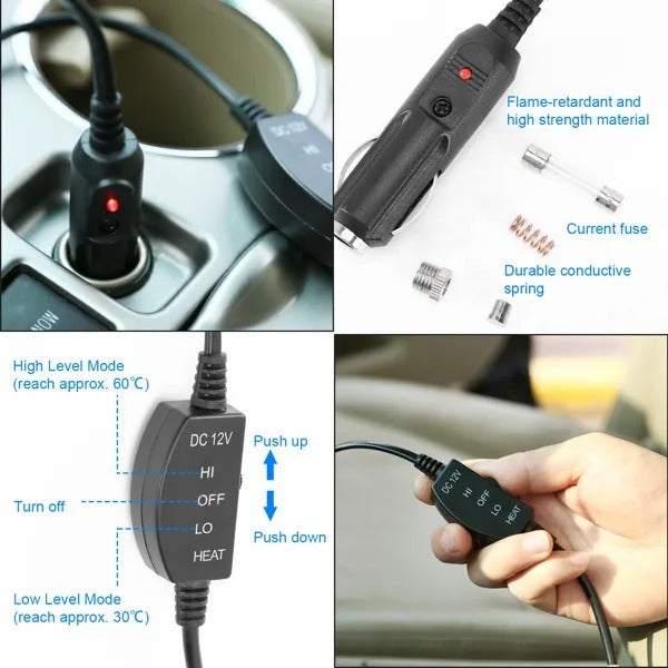 Heated Car Seat Cushion 12V Auto Seat Cover Warmer With Adjustable Temperature Controller For Cars Trucks - Enfance-Heureuse