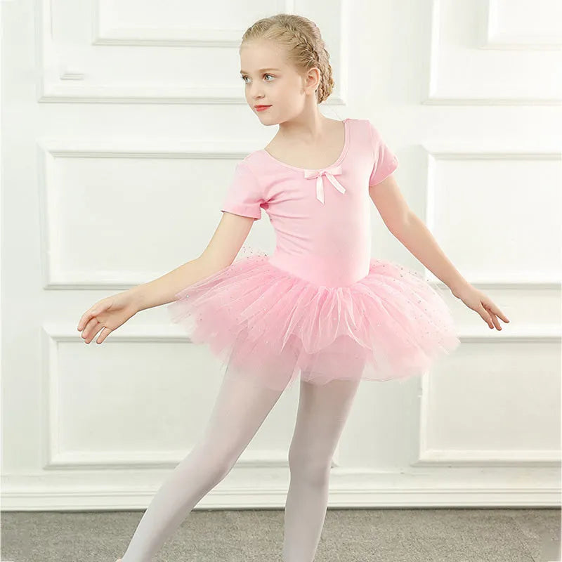 Children's Dance Clothes Summer Girls Tutu Dance Costumes - Enfance-Heureuse