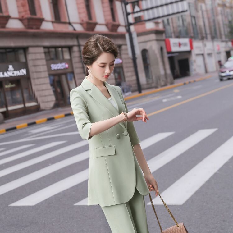 Women's Mid-length Three-quarter Sleeve Blazer Suit - Enfance-Heureuse