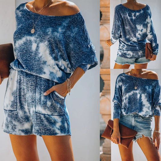 Fashion Printed Round Neck Long Sleeve Casual Suit - Enfance-Heureuse