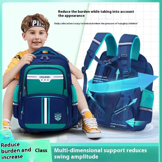 New Primary School Student Schoolbag 1-3-6 Grade Backpack Interlayer Waterproof Large Capacity Boys And Girls - Enfance-Heureuse
