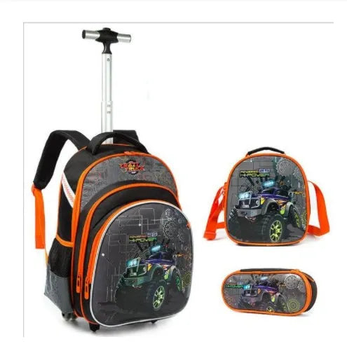 Three-piece Trolley Bag For Primary School Students - Enfance-Heureuse