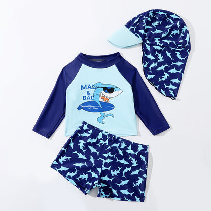 New Boy Split Swimsuit Long Sleeve Sun Protection - Enfance-Heureuse