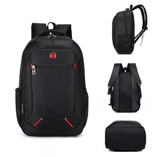Mens Black Large Backpack Rucksack - Outdoor Sport Work School Travel Hiking Bag - Enfance-Heureuse