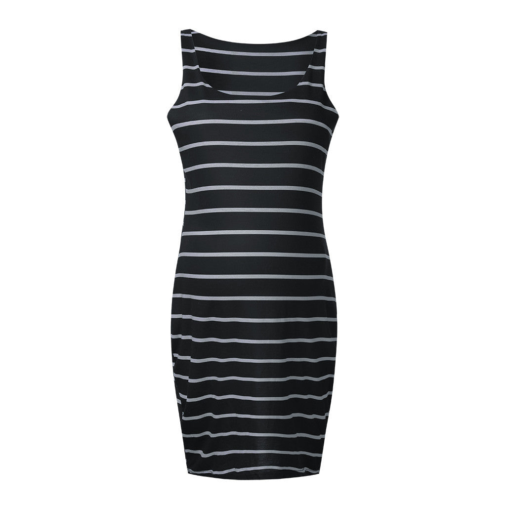 Striped Maternity Vest Dress - Enfance-Heureuse