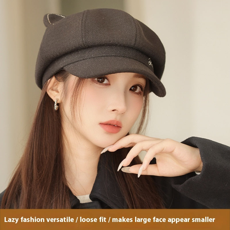 Cute Youth-looking Painter Cap Casual Letters