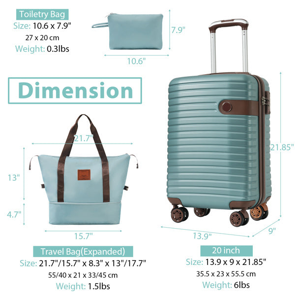 New Luggage Set With 3 ABS Hard Shells - Enfance-Heureuse
