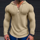 Men's Pullover Casual Long Sleeve T-shirt Waffler Slim Tops Sweat-shirt Solid Color Comfortable Mens Outdoor Streetwear S-3XL - Enfance-Heureuse