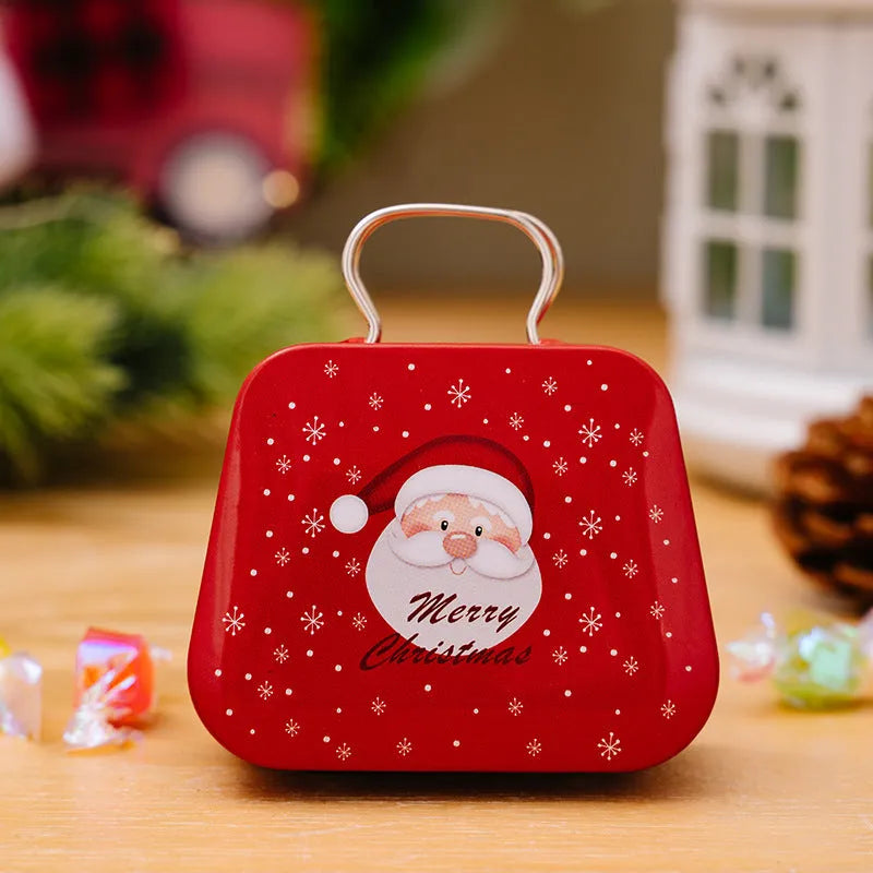 Christmas Decoration Supplies Tinplate Handbag Candy Box - Enfance-Heureuse