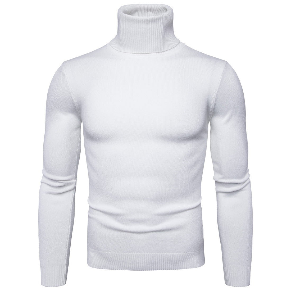 Winter Warm Basic Thermal Turtleneck Sweater Mens Solid Color Slim Fit Clothes Pullover Top - Enfance-Heureuse
