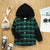 Hooded Plaid Sleeves Single Breasted Top Boys Middle Child Shirt Jacket - Enfance-Heureuse