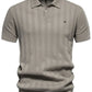 Men's Collared Neck Short Sleeve Knit Polo - Enfance-Heureuse