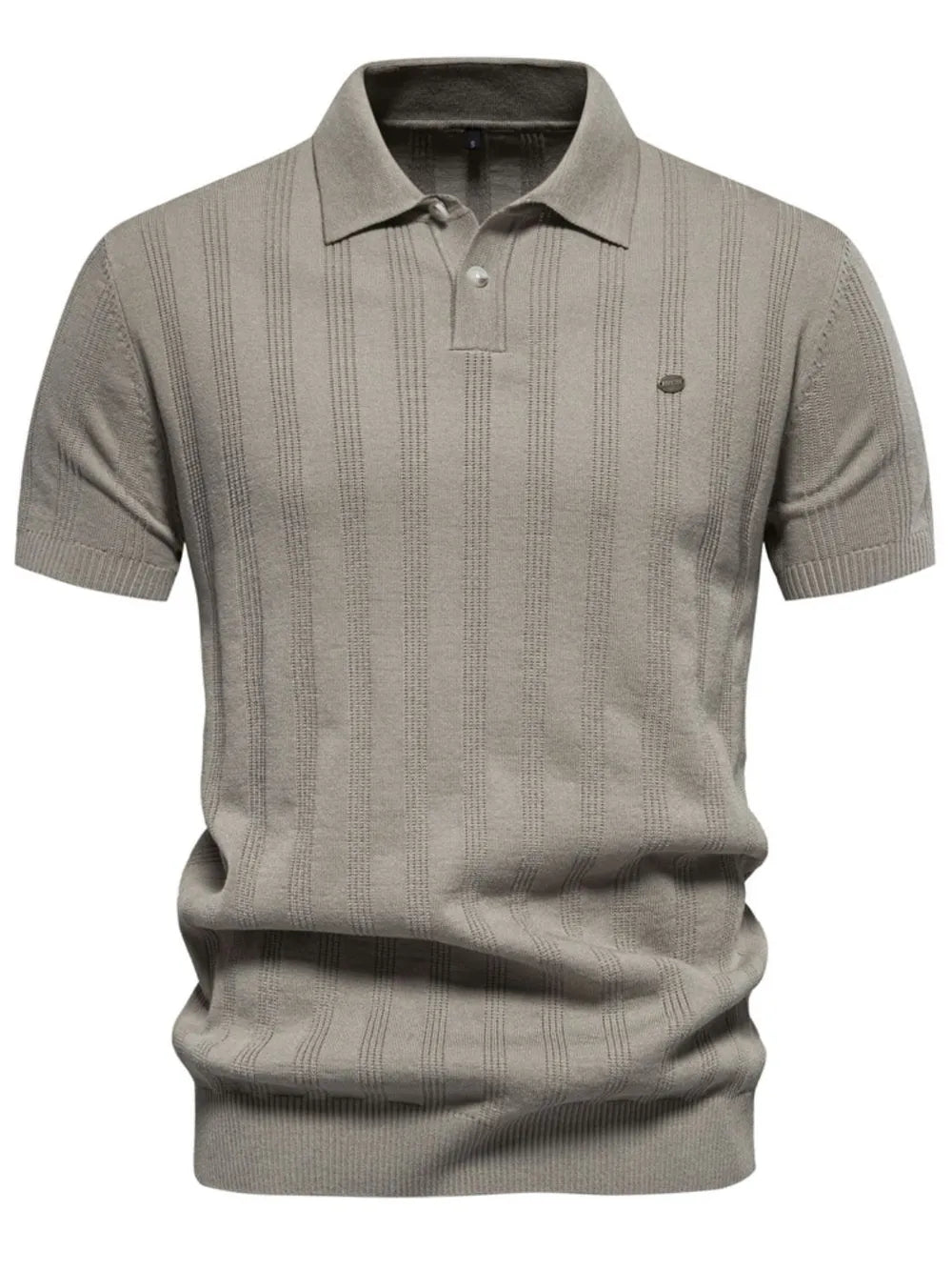 Men's Collared Neck Short Sleeve Knit Polo - Enfance-Heureuse