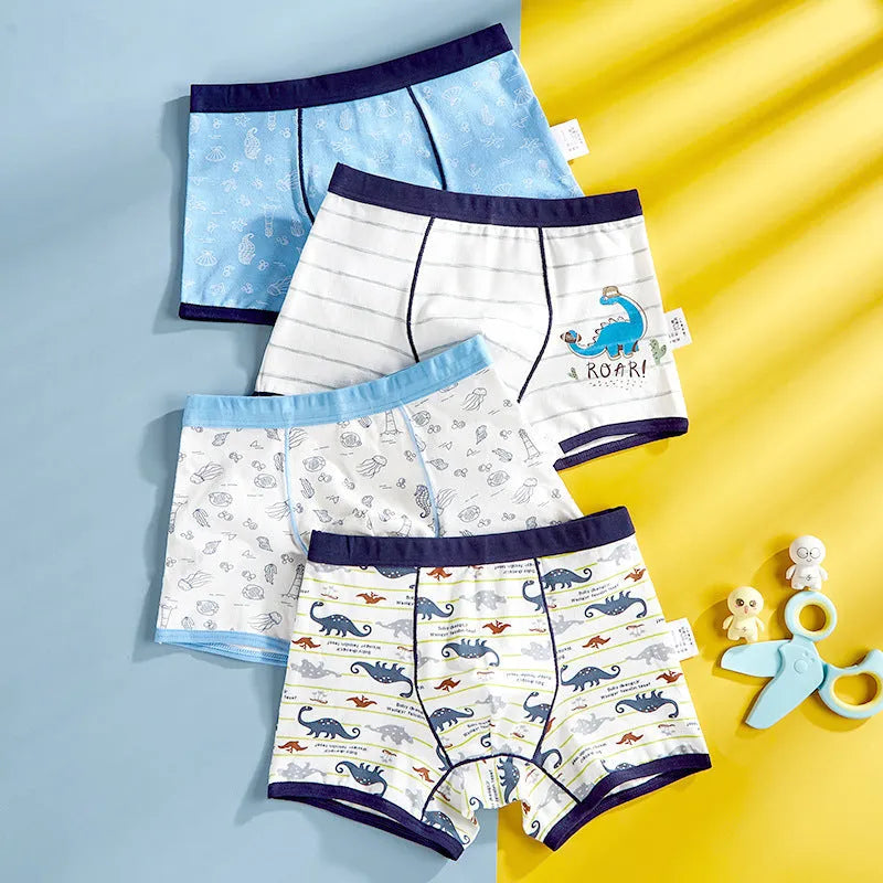 Cartoon Simple Cotton Children's Boxer Shorts - Enfance-Heureuse