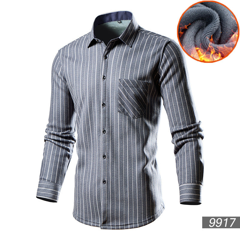 Men's Trendy Fleece-lined Thick Warm Trendy Shirt - Enfance-Heureuse
