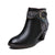 Side Zipper Leather Loop Buckle Fashion Boots Ankle Boots Women's Mid-heel Shoes - Enfance-Heureuse