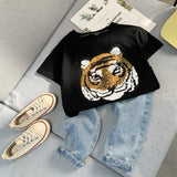 T-shirt manches courtes Panda Garçons Haut à manches mi-longues - Enfance-Heureuse