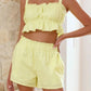 Ruffled Square Neck Cami and Shorts Set - Enfance-Heureuse