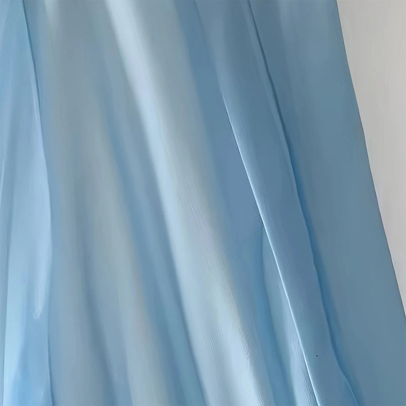 Women's Deep V-Neck Floral Print Boho Maxi Dress With Long Sleeves - A-Line Waist Ruffle Hem Dress For Spring&Summer Vacation - Enfance-Heureuse