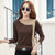 Fleece-lined Korean Style Slimming Bottoming Shirt Autumn And Winter - Enfance-Heureuse