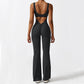Women Sleeveless Flare Jumpsuits Fitness Yoga Long Pants - Enfance-Heureuse