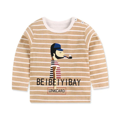 Children's Long-sleeved T-shirt Cotton Single Top - Enfance-Heureuse