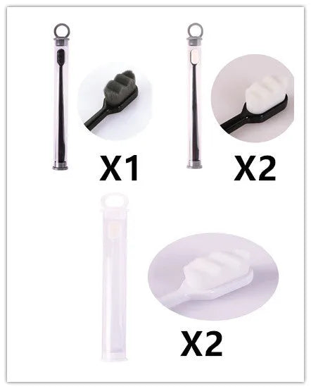 Brosse à dents ultra-fine à poils super doux, brosse de nettoyage en profondeur portable pour outils de soins bucco-dentaires, soins des dents, nettoyage buccal, voyage