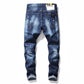 men jeans famous D2 Men slim jeans pants mens denim trousers zipper blue hole Pencil Pants - Enfance-Heureuse