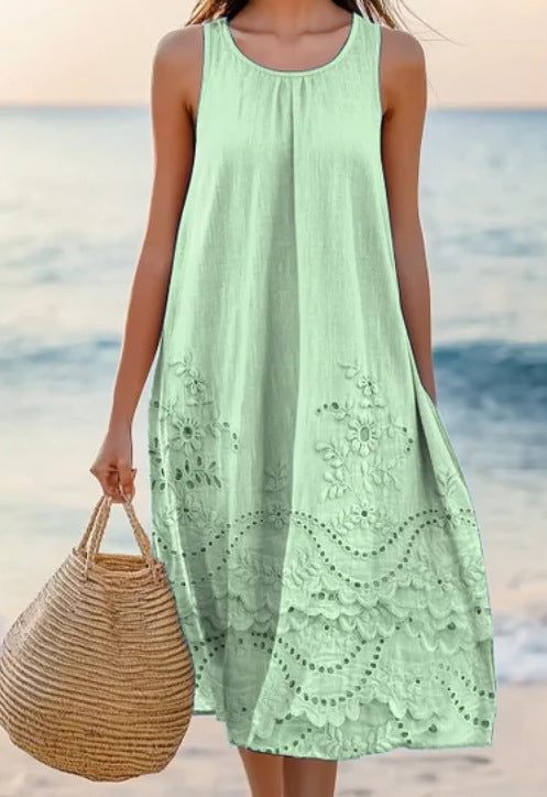 Polyester Short-sleeve One-piece Dress For Women - Enfance-Heureuse