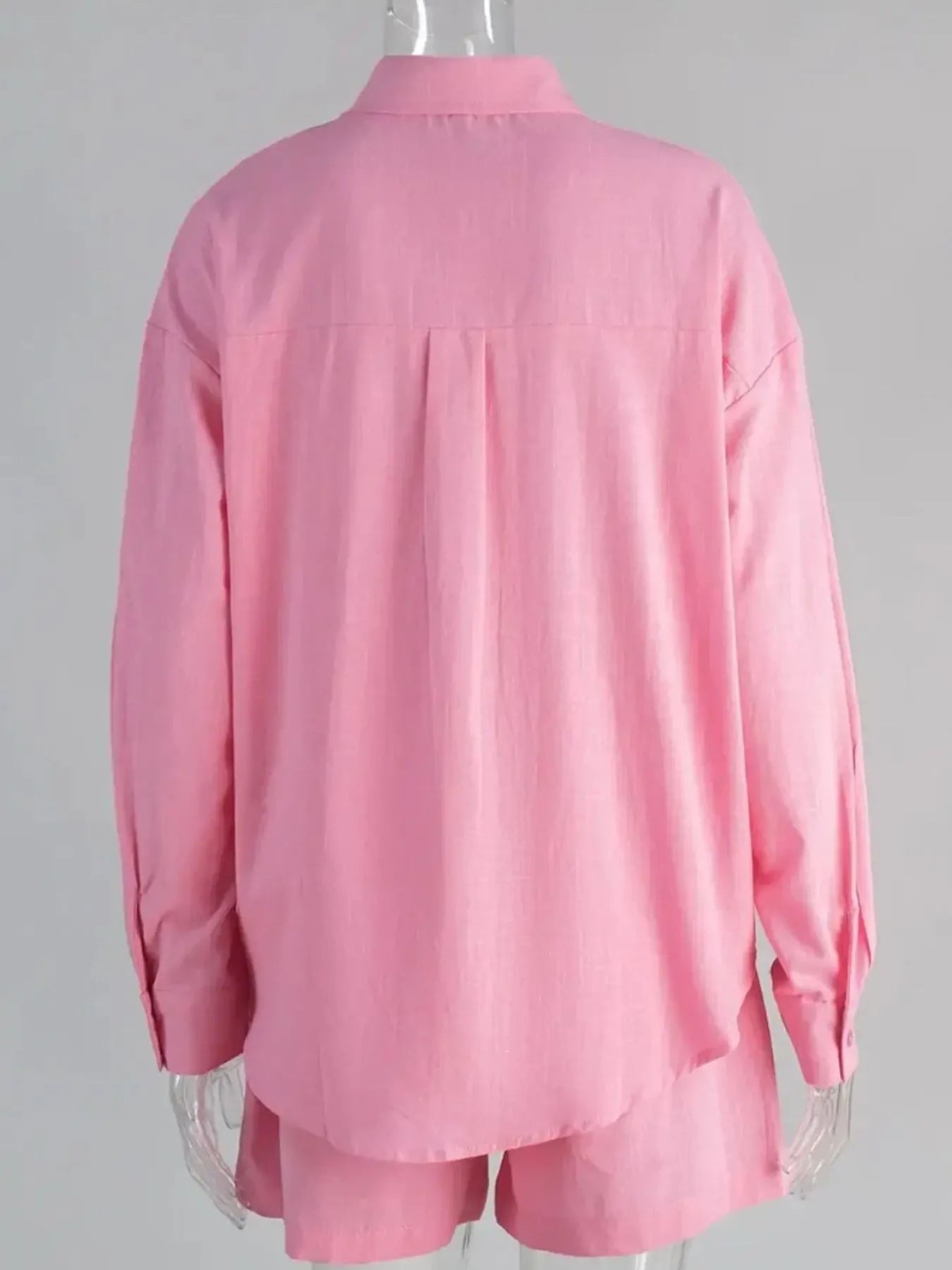 Button Up Long Sleeve Shirt and Shorts Set - Enfance-Heureuse