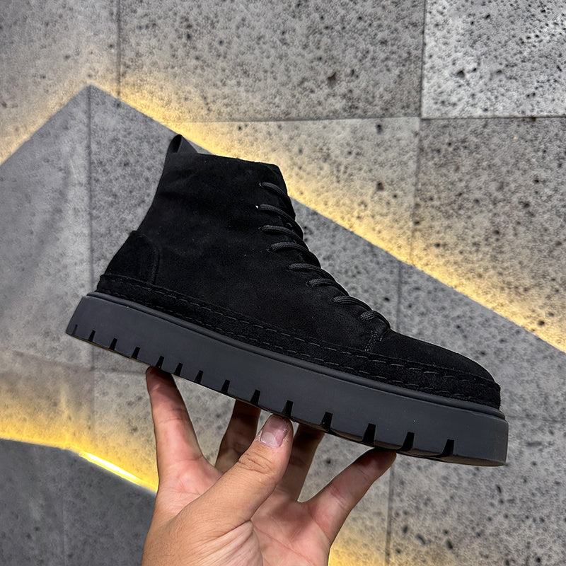 Suede Martin Boots Fleece-lined Warm Slugged Bottom Casual Shoes - Enfance-Heureuse