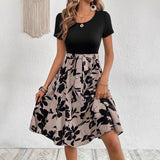 Casual Printing Lace-up Women's Dress