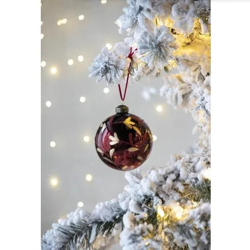 D3.9 Christmas Ball Ornaments, Glass Decorative Hanging Ball Christmas Tree Ornaments For Holiday Party Decorations, Set Of 6 - Enfance-Heureuse