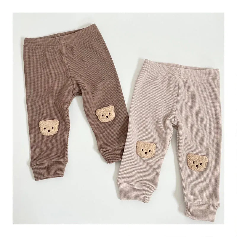 Waffle Bear Pants Baby Trousers Cute Outing Harem Pants - Enfance-Heureuse