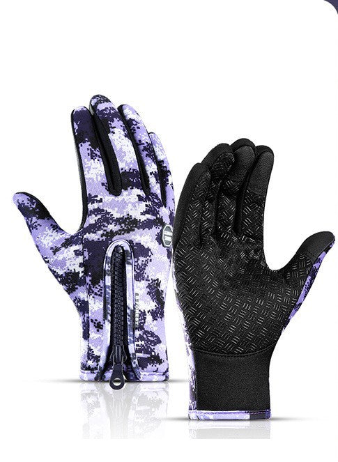 Winter Gloves Touch Screen Riding Motorcycle Sliding Waterproof Sports Gloves With Fleece - Enfance-Heureuse
