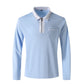 Polos à manches longues et fermeture éclair pour homme, décontractés, col à revers, en coton, avec poches, pour le sport, le golf et le tennis, collection automne 2024