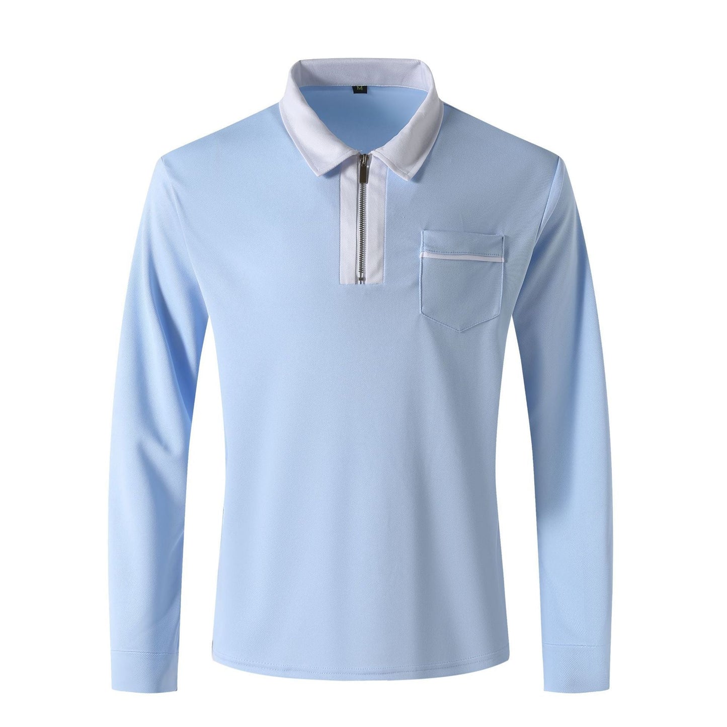 Polos à manches longues et fermeture éclair pour homme, décontractés, col à revers, en coton, avec poches, pour le sport, le golf et le tennis, collection automne 2024