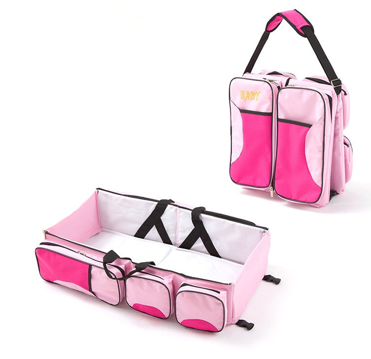 New multi function Mommy bag type baby portable bed folding sleeping basket outdoors baby sleeping baby - Enfance-Heureuse