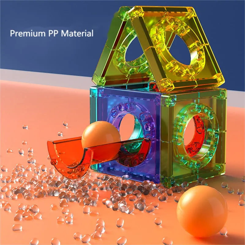 Ensemble de carreaux de construction magnétiques de 149 pièces pour enfants avec 2 voitures-Blocs de construction magnétiques 3D plus forts-Jouets magnétiques STEM colorés développent leurs compétences motrices et leur créativité - Enfance-Heureuse